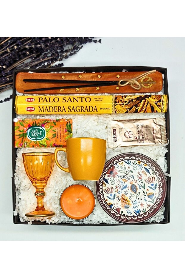 Lüks Kahve Fincanı , Tütsü Seti, Kokulu Mum ,kristal Bardak ( Hediye Notu Yazılır) - 1