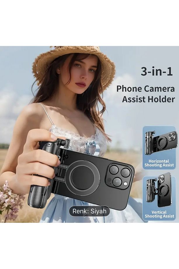 Yeni Yükseltilmiş Manyetik Tasarım Mini Bluetooth Taşınabilir Teleskopik Çok fonksiyonlu Tripod - 1