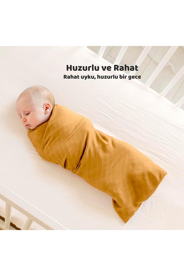 Çok Amaçlı Müslin Örtü & Battaniye 5'li Set %100 Organik Pamuk,emzirme,kundak,puset Örtüsü 90x80 Cm - 3