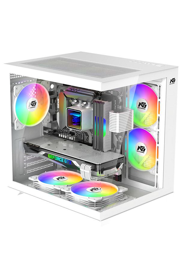 Orion Cube 5x Tuştan Değişen RGB Fanlı M-Atx Boş Bilgisayar Kasası Beyaz - 1