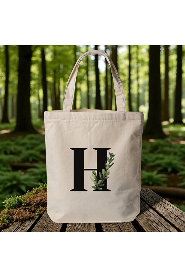H - Turkish Letter - Special Design Cloth Bag, Shoulder and Hand Bag, 35x40cm