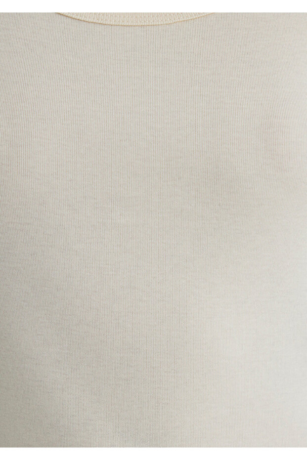 Ecru Basic Undershirt Fitted / Body Fitting Cut 1613144-70068 - 7