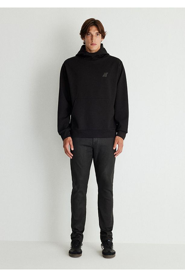 Kapüşonlu Siyah Sweatshirt 0S10287-71379 - 2