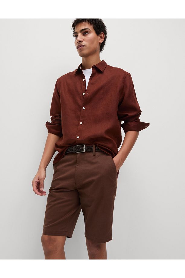 Regular Fit Streç Chino Şort - 1