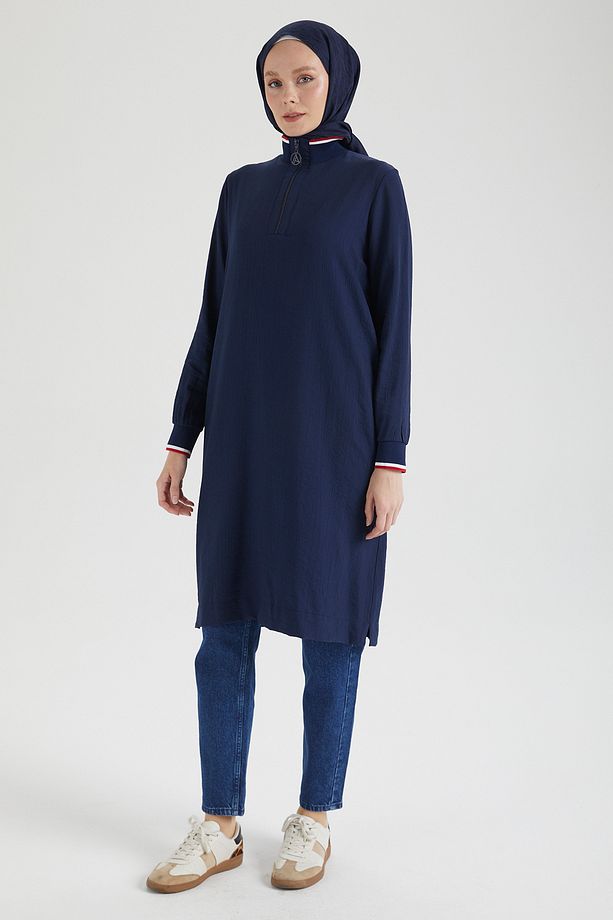 Trend İlkbahar Yaz Çilek Kumaş Basic Tunik - 5