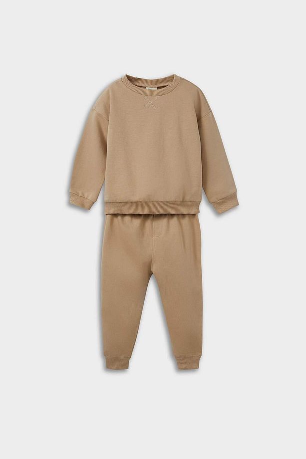 Erkek Bebek 2'li Takım Basic Düz Sweatshirt Eşofman Altı E8430A525AU - 1
