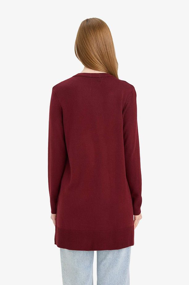 Regular Fit Bisiklet Yaka Yırtmaçlı Basic Düz Uzun Kollu Tunik H3431az25wn - 5