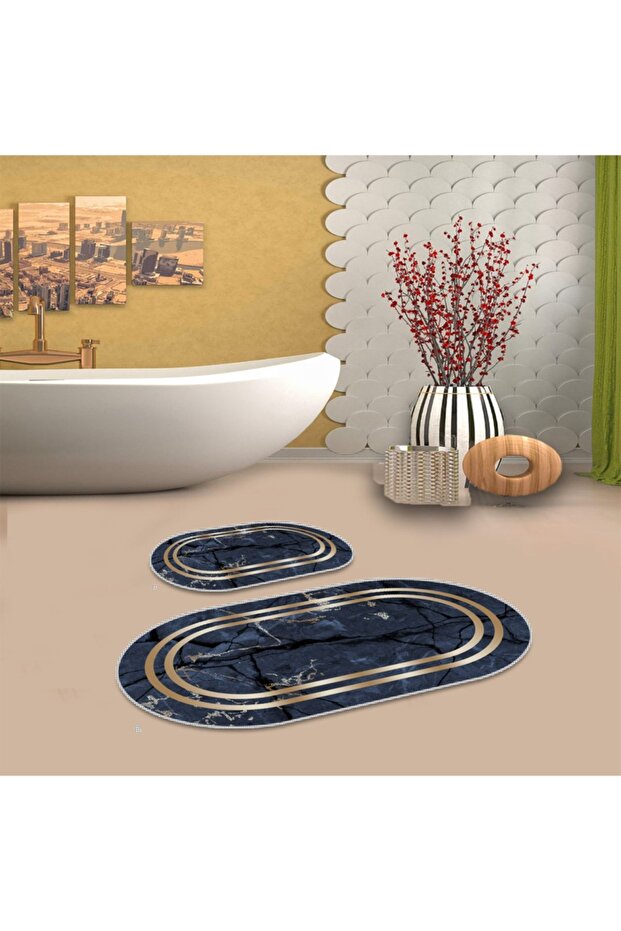 مجموعة حصيرة الحمام البيضاوية - 4