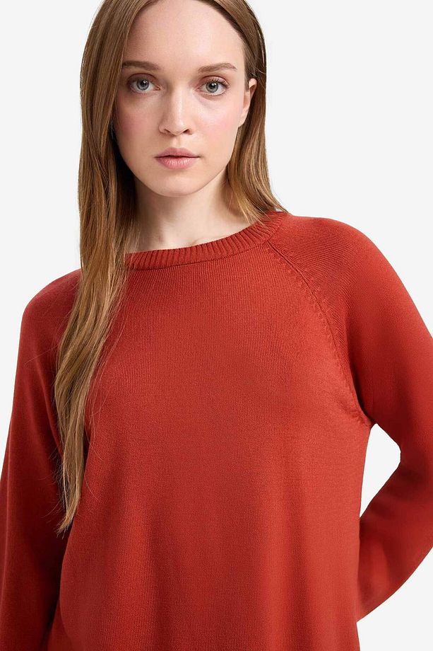 Regular Fit Bisiklet Yaka Basic Düz Uzun Kollu Tunik C4474AX25WN - 5