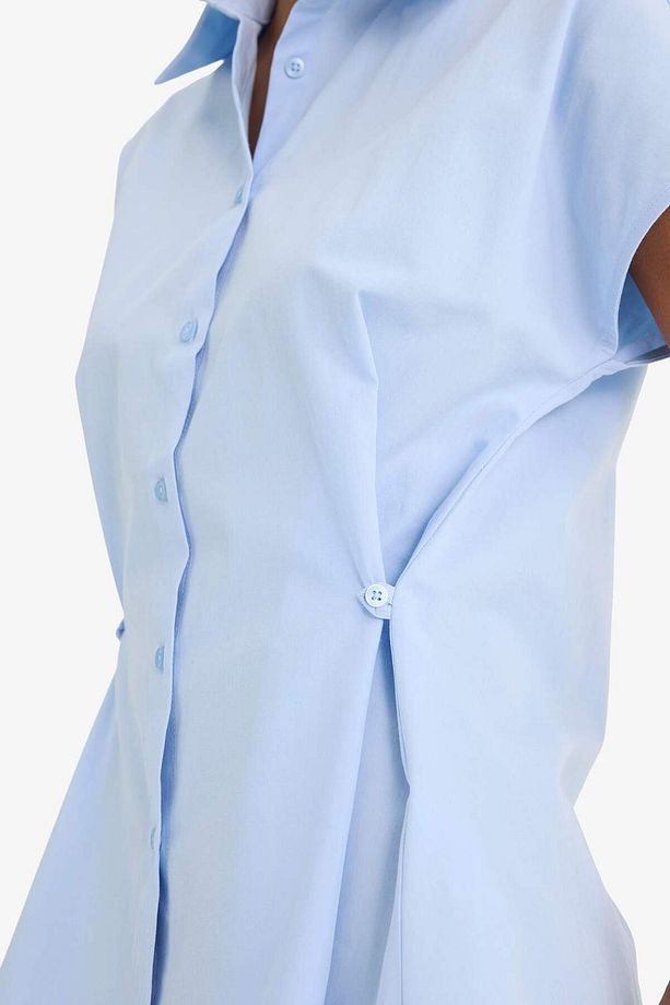 Fitted Poplin Kısa Kollu Gömlek F7313AX25AU - 6