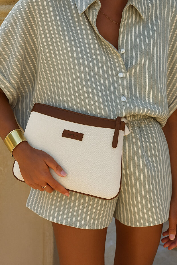 Canvas Brown Special Design Women's Portfolio & Clutch Bag