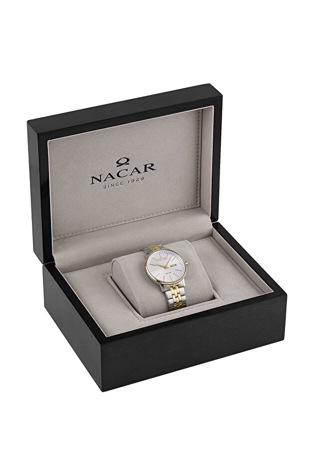 Sapphire Glass Classic Silver - Gold Men's Wristwatch Nc34-29B685-Cscm