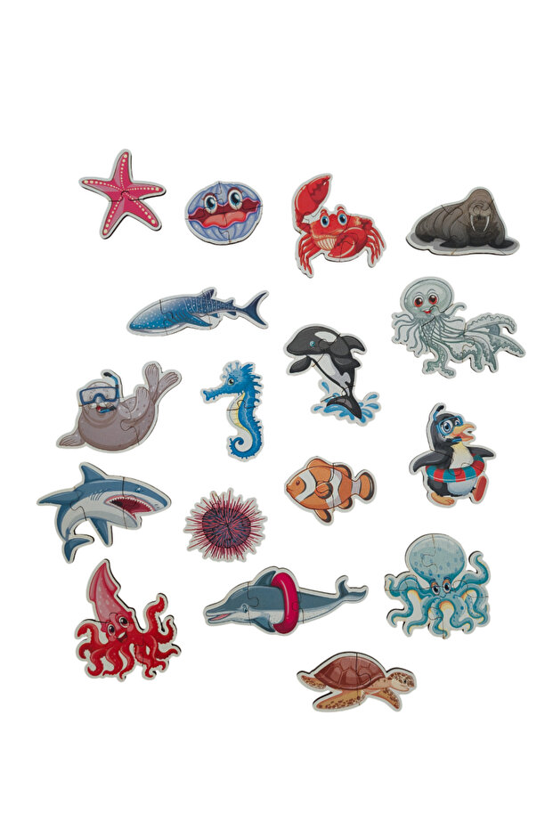 Sea Animals / 17 Pieces Puzzle Montessori Jigsaw Puzzle 50 Pieces Preschool Intelligence Developmental Toy
