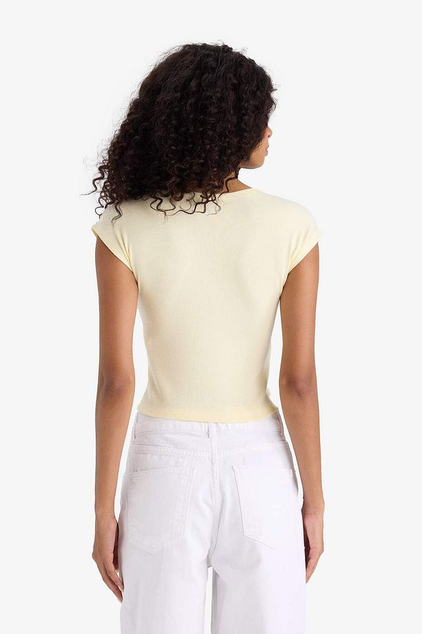 Slim Fit Dar Kesim Bisiklet Yaka Basic Düz Modal Kısa Kollu Tişört F0685AX25SP - 6