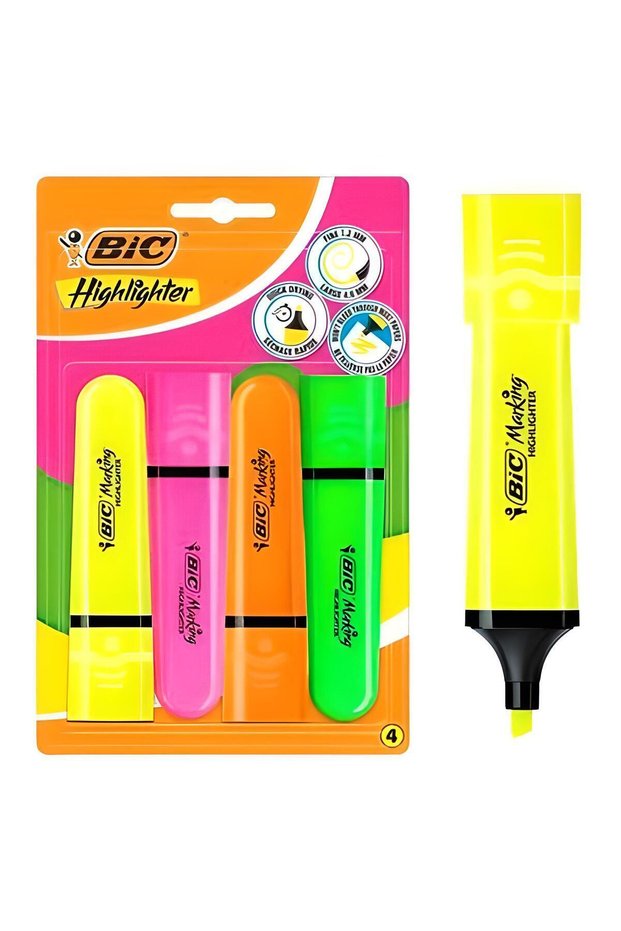 BİC PHOSPHORUS PEN VIVID COLORS 4 COLORS HİGHLİGTHER