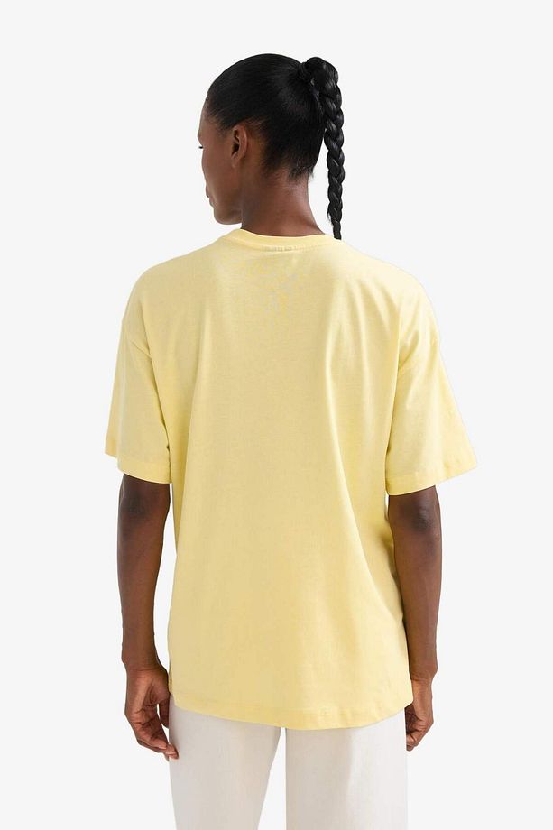 DeFactoFit NBA Wordmark Oversize Geniş Kalıp Bisiklet Yaka Kısa Kollu Tişört E3844AX25SM - 7