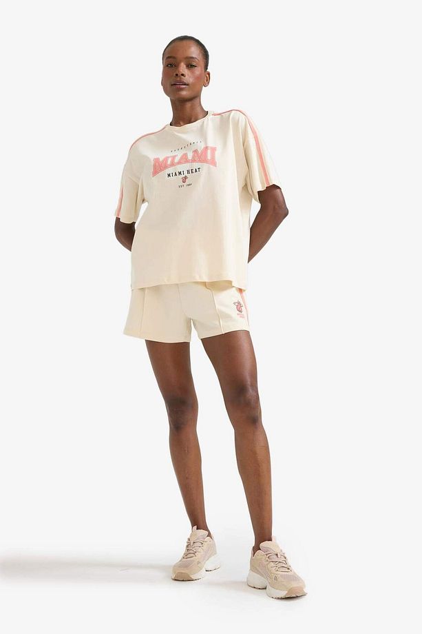DeFactoFit NBA Miami Heat Oversize Geniş Kalıp Bisiklet Yaka Kısa Kollu Tişört E3825AX25SM - 4