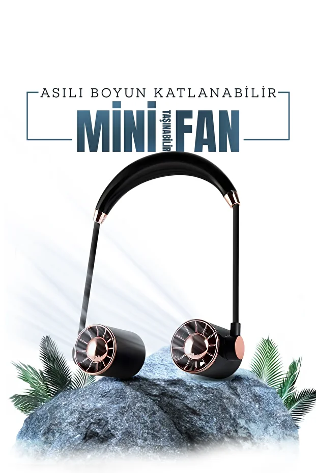Mini Fan USB Tembel Asılı Boyun Katlanabilir Taşınabilir Küçük Fan Uzun Ömrü Turbo - 1