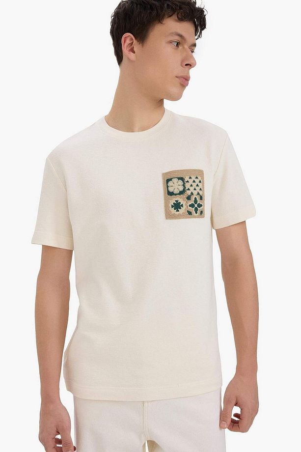%100 Pamuk Regular Fit Bisiklet Yaka Kısa Kollu Tişört E2252AX25SM - 3