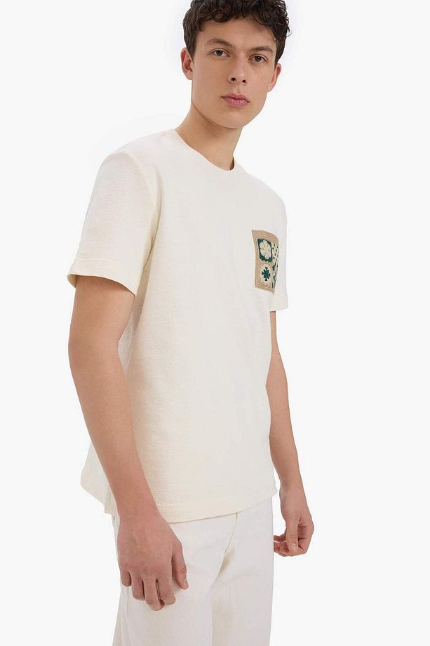 %100 Pamuk Regular Fit Bisiklet Yaka Kısa Kollu Tişört E2252AX25SM - 5