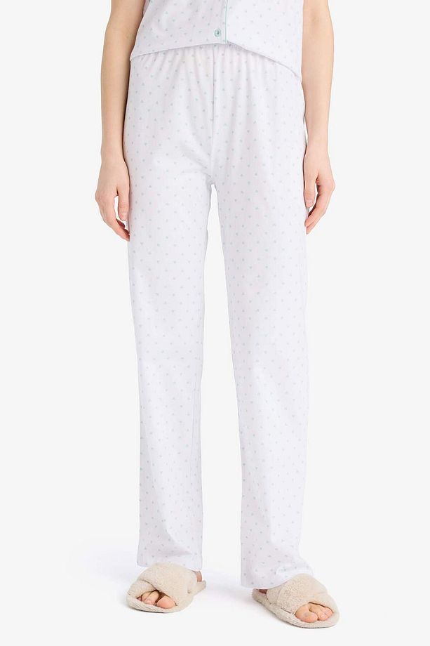 Regular Fit Pijama Takımı Kısa Kollu Üst Beli Lastikli Uzun Alt-Fall in Love E0265AX25SP - 7