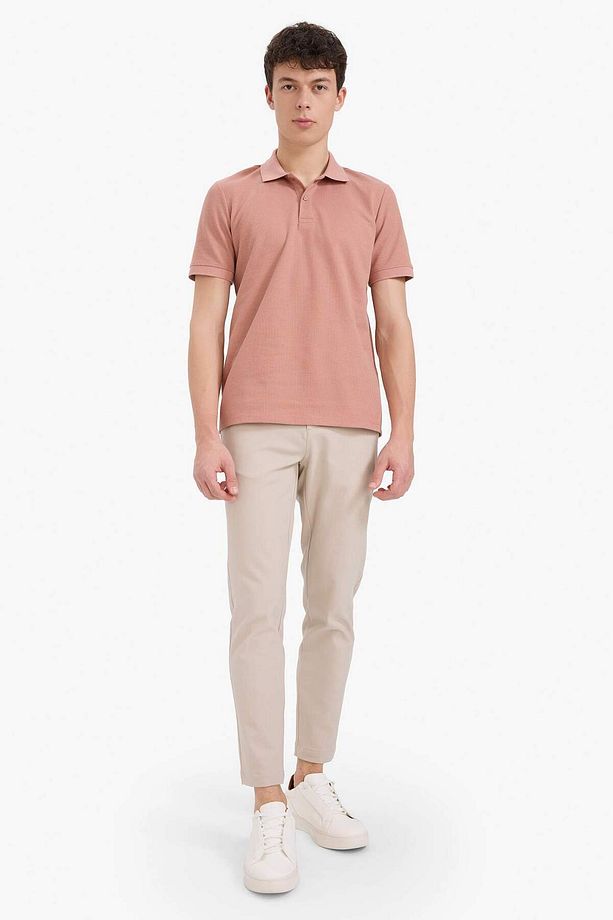 Regular Fit Polo Yaka Kısa Kollu Dokulu Waffle Tişört D7652ax25sp - 2