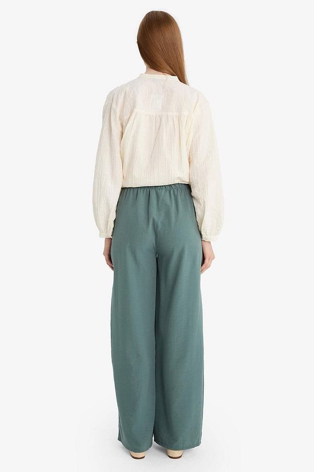 Wide Leg Beli Lastikli Aerobin Pantolon E6883AX25SP - 6
