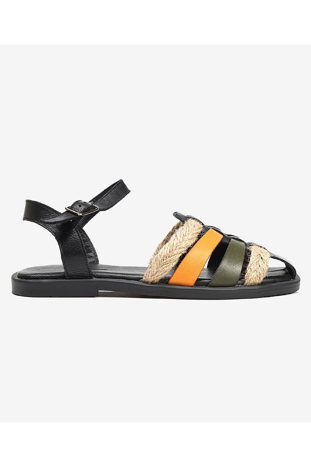 Kadın Siyah Hakiki Deri Sandalet 3Y2CS50762 - 1