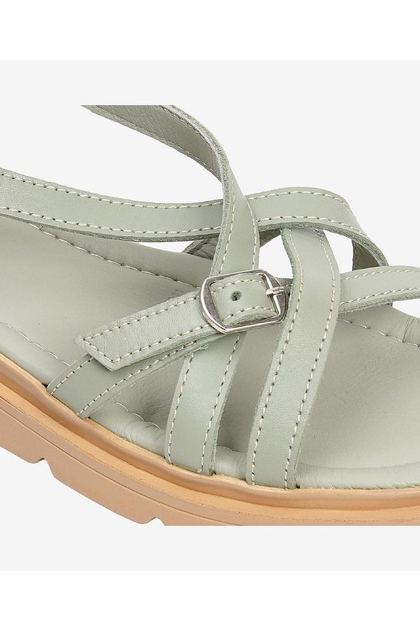 Kadın Yeşil Hakiki Deri Sandalet 3Y2CS50768 - 4