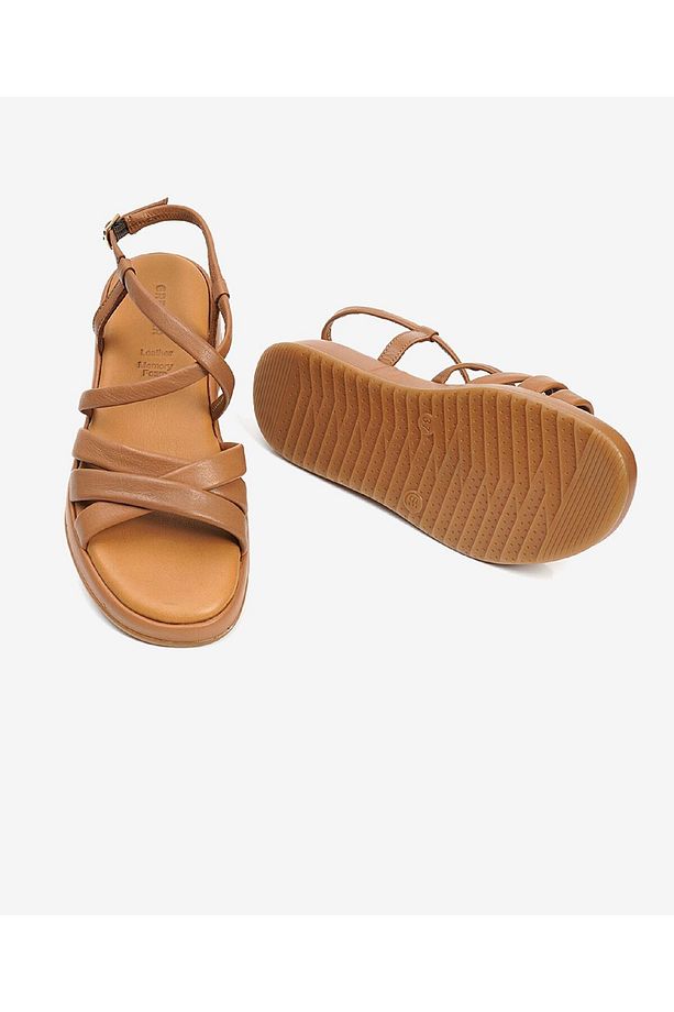 Kadın Taba Hakiki Deri Sandalet 3Y2CS50712 - 5