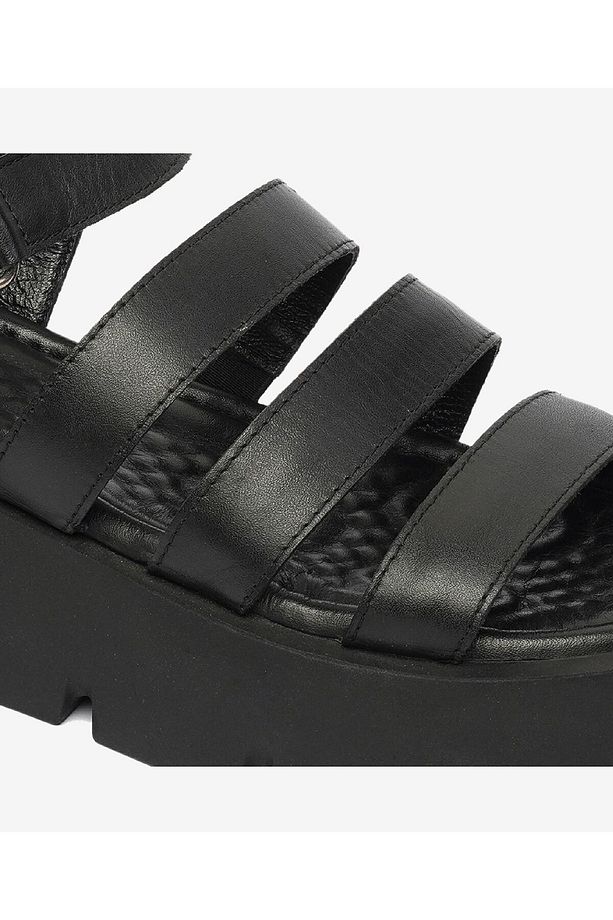 Kadın Siyah Hakiki Deri Sandalet 4Y2AS50710 - 5