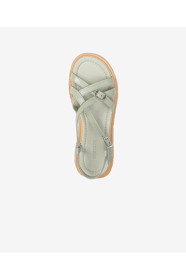 Kadın Yeşil Hakiki Deri Sandalet 3Y2CS50768 - 3