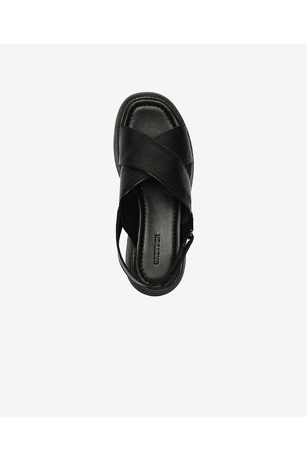 Kadın Siyah Hakiki Deri Sandalet 4Y2FS59027 - 4