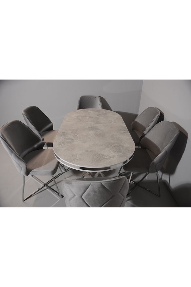 SALON VE MUTFAK YEMEK MASASI TAKIMI 90X170 ( MASA VE 6 SANDALYE ) - 5