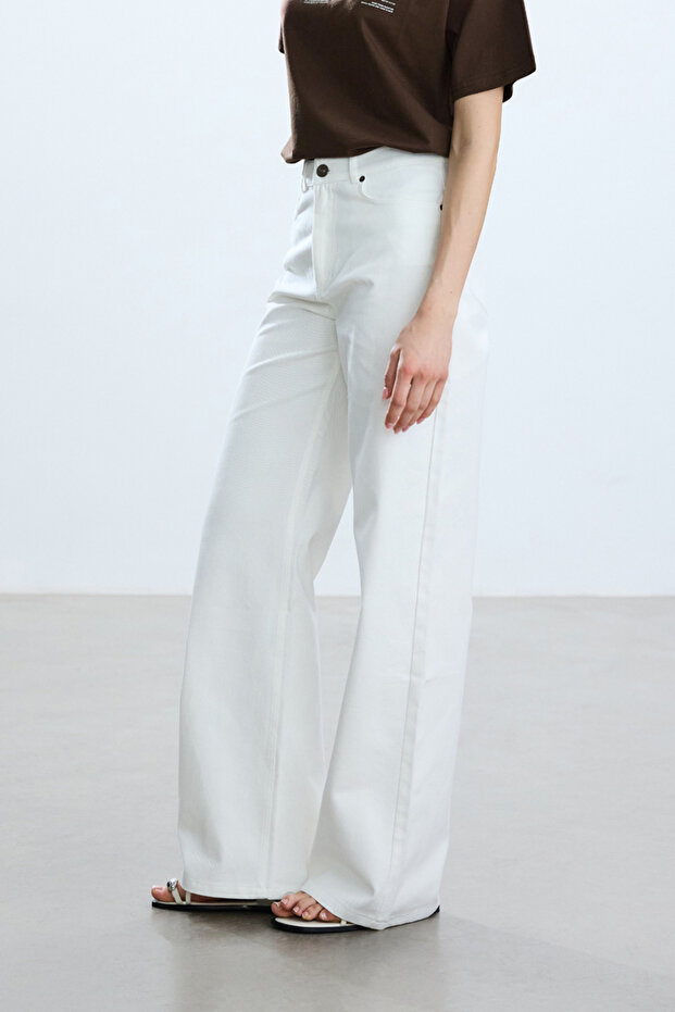 EKRU GABARDİN PANTOLON - 7