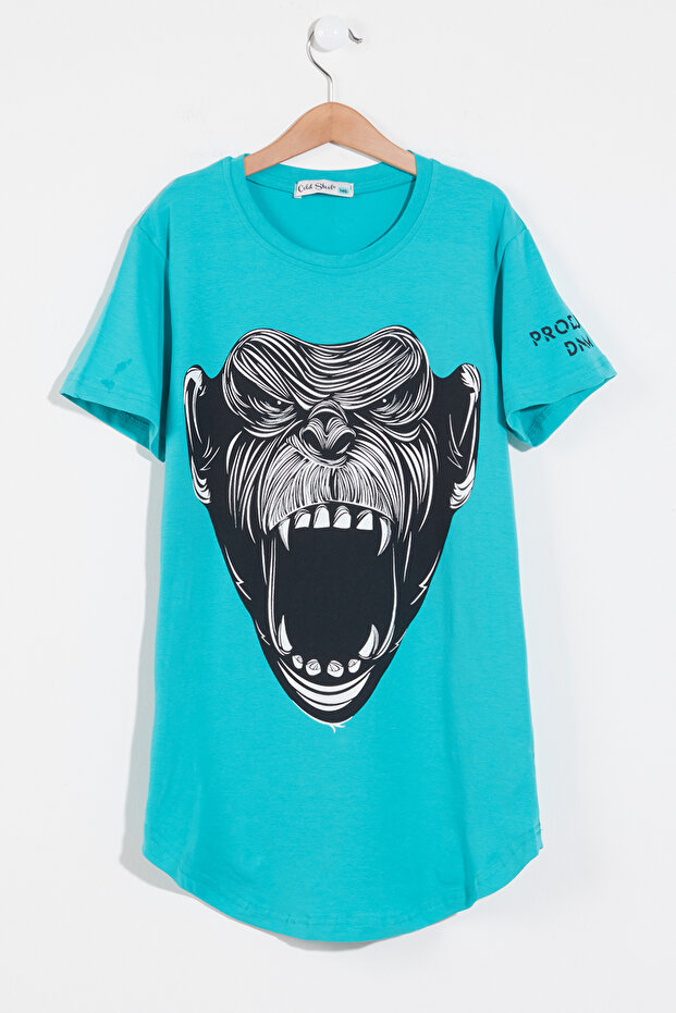 Boy's Mint Gorilla Print 8-13 Years Old T-Shirt 1300-5