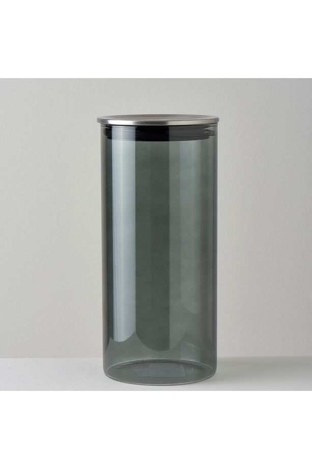 Smoky Cam-metal Kapak 1400 ml 10,4x10,4x22 Cm Kavanoz Füme - 1