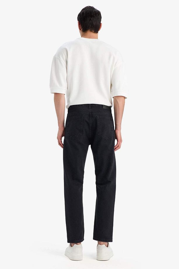 %100 Pamuk 90s Slim Fit Dar Kalıp Yüksek Bel Dar Paça Siyah Jean Pantolon E9202ax25sp - 6