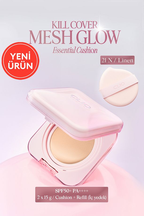 Hyalüronik Asit Içerikli Kill Cover Mesh Glow Essential Cushion Set (21N LİNEN) Spf50 Pa - 1
