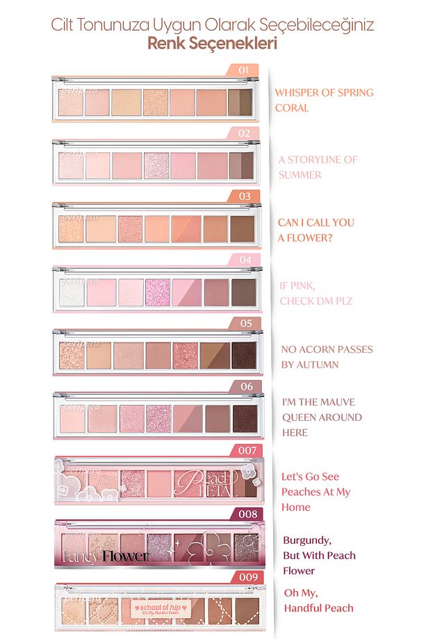 Pigmentli, 5 Farklı Dokulu Far Paleti PERIPERA All Take Mood Palette 005 No Acorn Passes By Autumn - 5