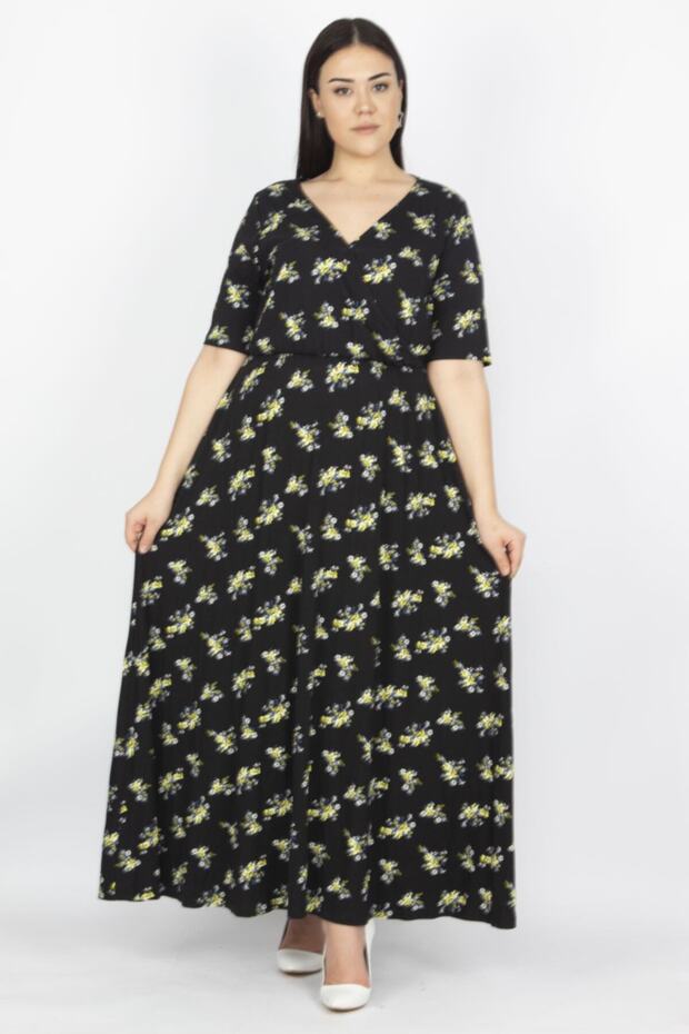 Жіноча сукня з віскози з глибоким вирізом 65n31693 - 1