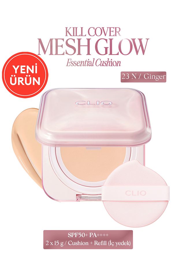 Hyalüronik Asit Içerikli Kill Cover Mesh Glow Essential Cushion Set (23N GİNGER) Spf50 Pa - 1