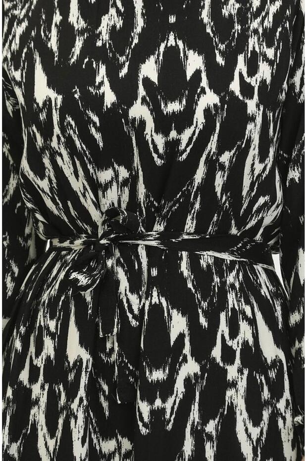 Mermer Desenli Tesettür Elbise - 6