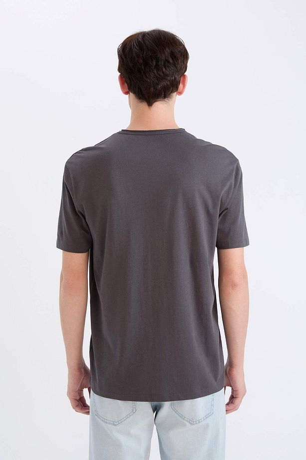 %100 Pamuk Regular Fit Bisiklet Yaka Kısa Kollu Ağır Kumaş Tişört D5481AX25SP - 5