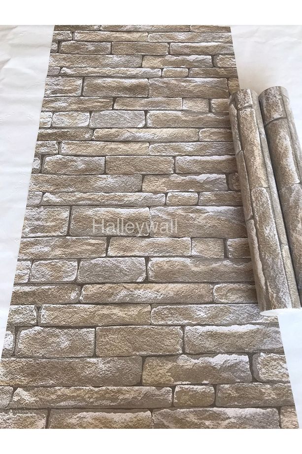Yeşil Doğal Taş Desenli Üç Boyutlu Silinebilir 5 M2 Duvar Kağıdı - 1