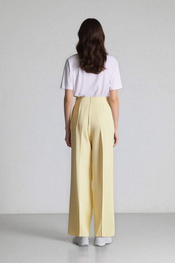 Afra x Wide Leg Kumaş Palazzo Pantolon Cepli Yüksek Bel Geniş Paça A1138AX25SP - 7