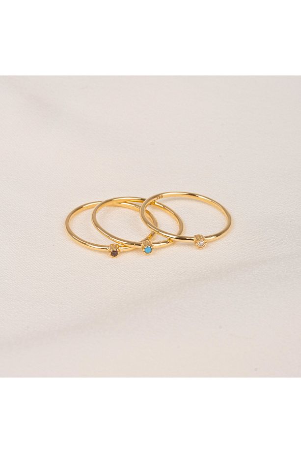 Minimal Altın Yüzük - 14 Ayar Altın 0.05 Ct Zirkon Taşlı Minimal Tektaş Evlilik Teklifi Yüzüğü - 8