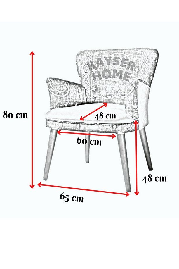 Berjer - Tekli Koltuk - Keten Kumaş - Ahşap Beyaz Ayak - Kahverengi - 2