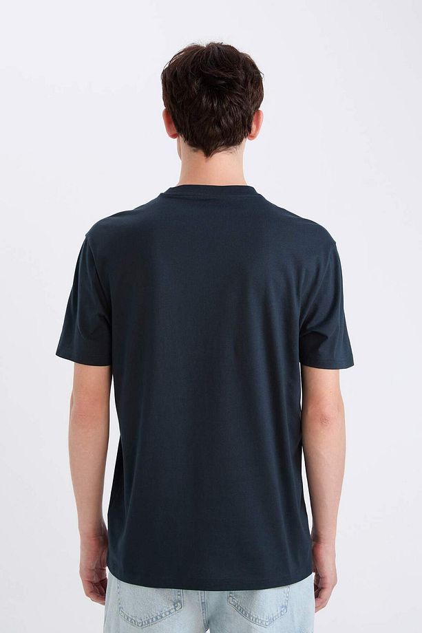 %100 Pamuk Regular Fit Bisiklet Yaka Baskılı Kısa Kollu Tişört D9352AX25SP - 5