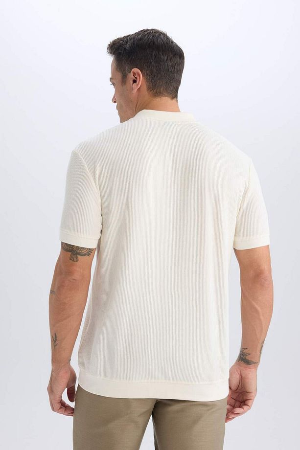 Regular Fit Polo Yaka Kısa Kollu Pilise Tişört B6382AX25SP - 6